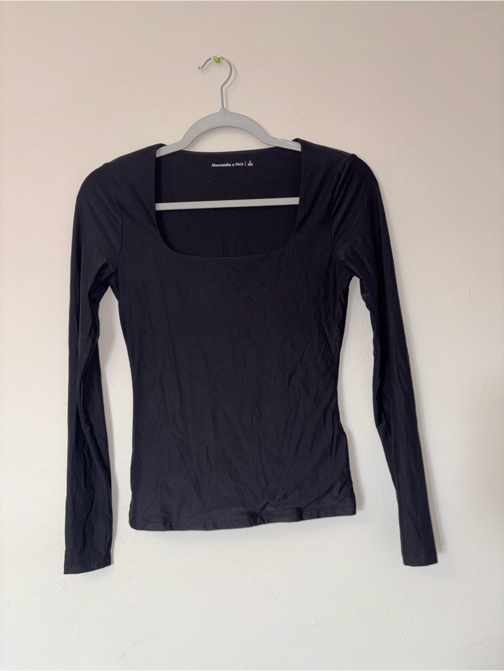 Abercrombie & Fitch Black Long Sleeve Scoop Neck Top
